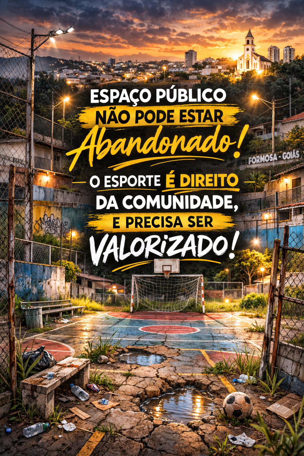 Equipamento esportivo é direito da comunidade - Formosa Goiás