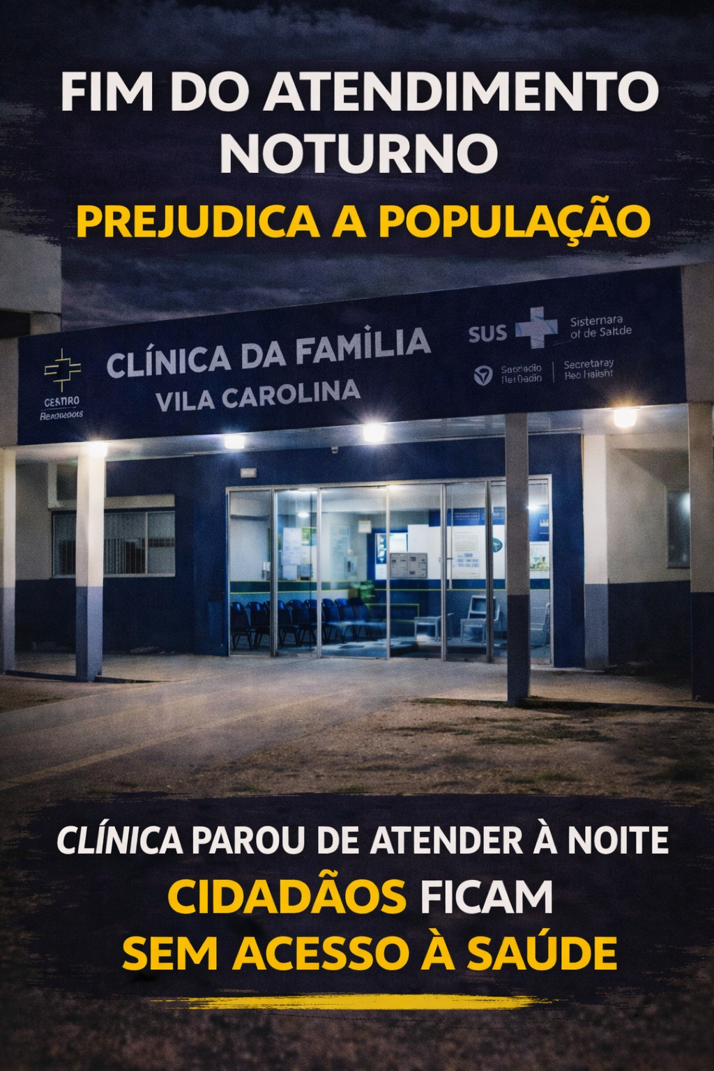 Quem trabalha durante o dia fica sem acesso à saúde | Vereador Valdson José - Formosa Goiás