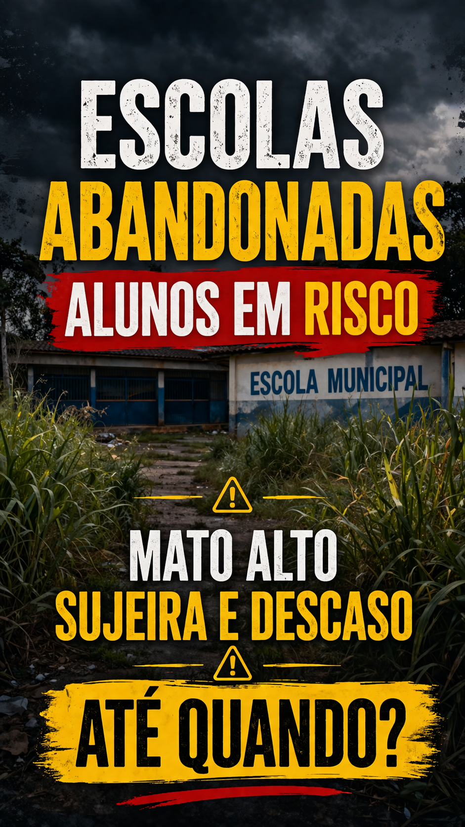 Mato alto e sujeira aumentam riscos para alunos | Professor vereador Valdson José - Formosa Goiás